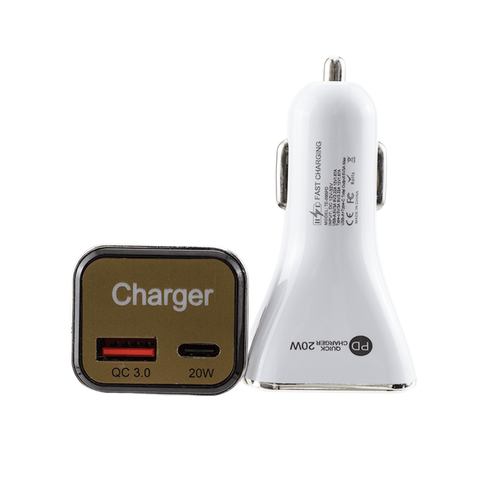 Rectangle Car Charger PD 20 W Quick Charger QC 3.0 Car Charger For Mobile Phone