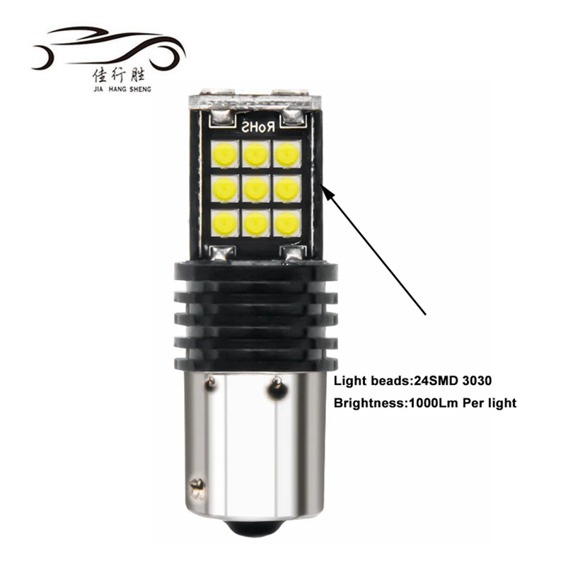 Driving Lights 1156 1157 T20 T25 3030 24SMD Light Bulb Flash Led Reverse Light 7740 7443 Car Accessoires Voitures Tail Lamp
