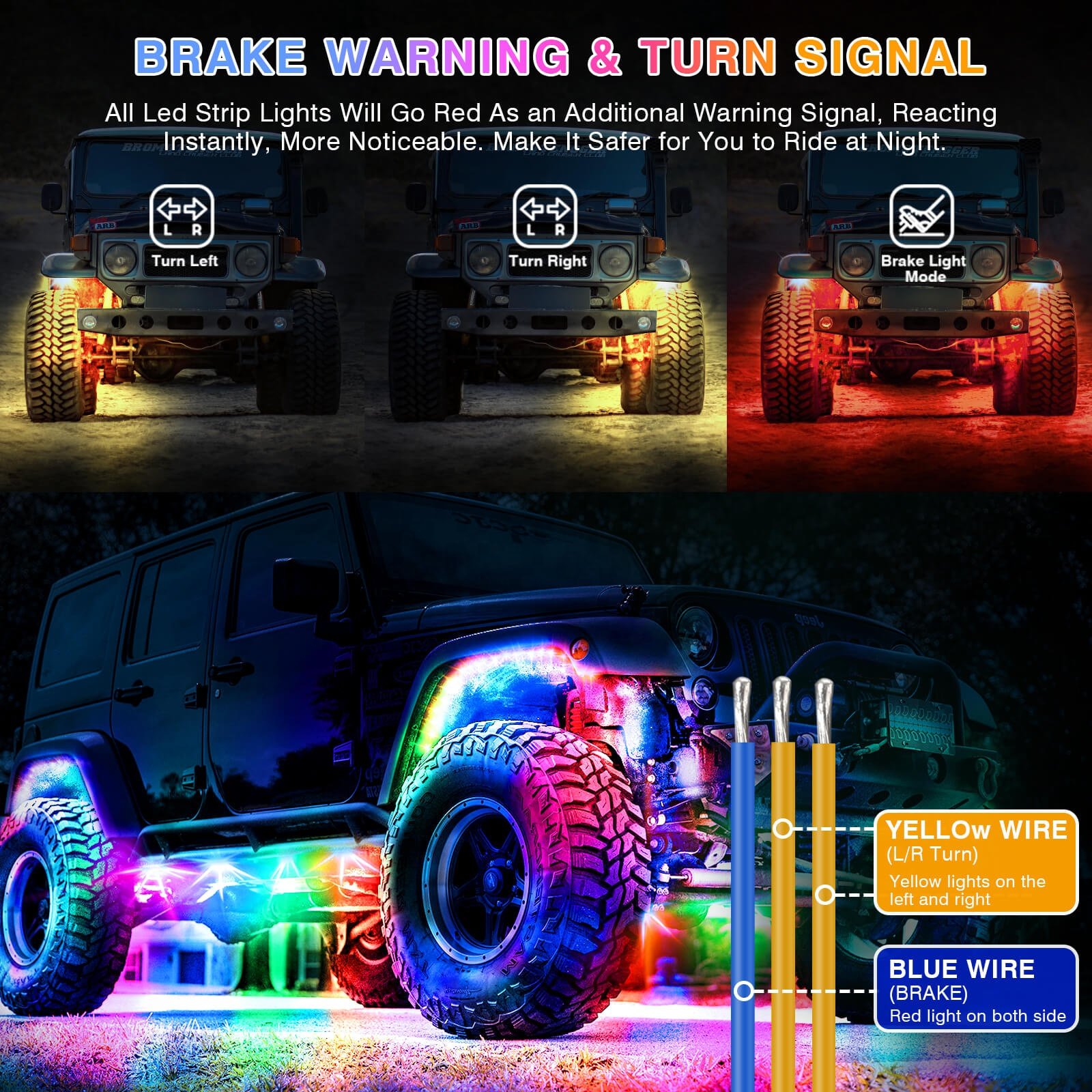 Dream Color Car Underglow Light Chasing RGBIC RGB Led Strip APP Remote Control Underbody Neon Light Under Glow Lights For Car