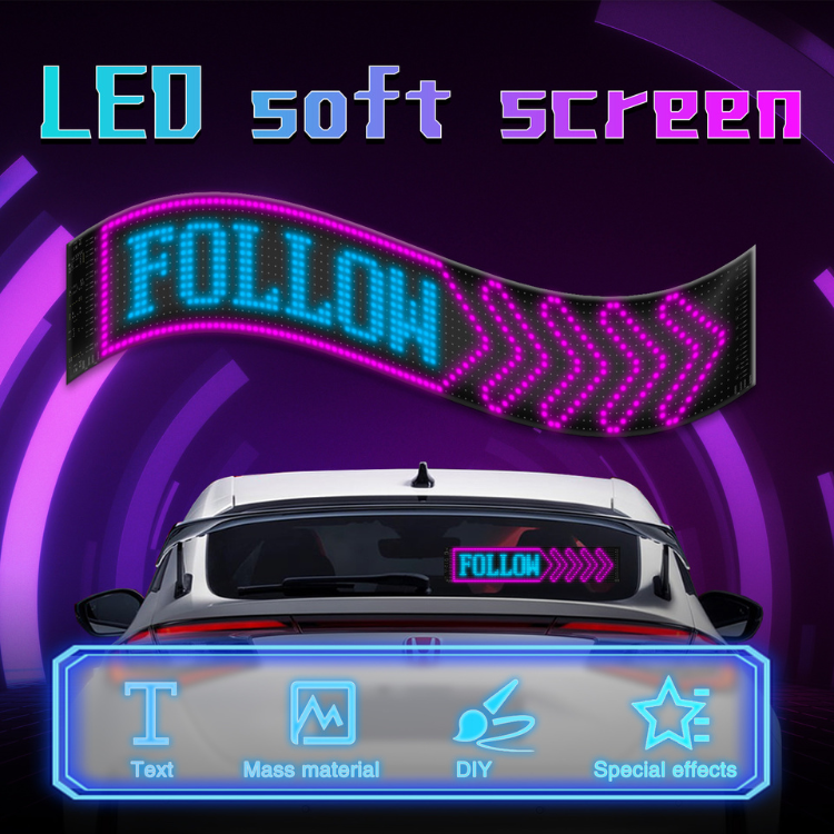 Window 16*96 mm screen flexible led panel for car