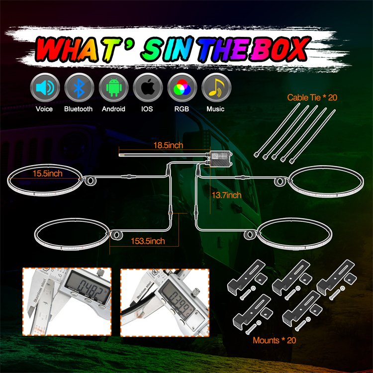 Tire Accessories RGB Colorful APP Control With Brake Turn Signal Light Automobile Waterproof LED Wheel Lights