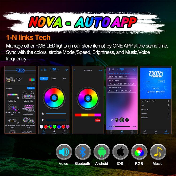 Tire Accessories RGB Colorful APP Control With Brake Turn Signal Light Automobile Waterproof LED Wheel Lights