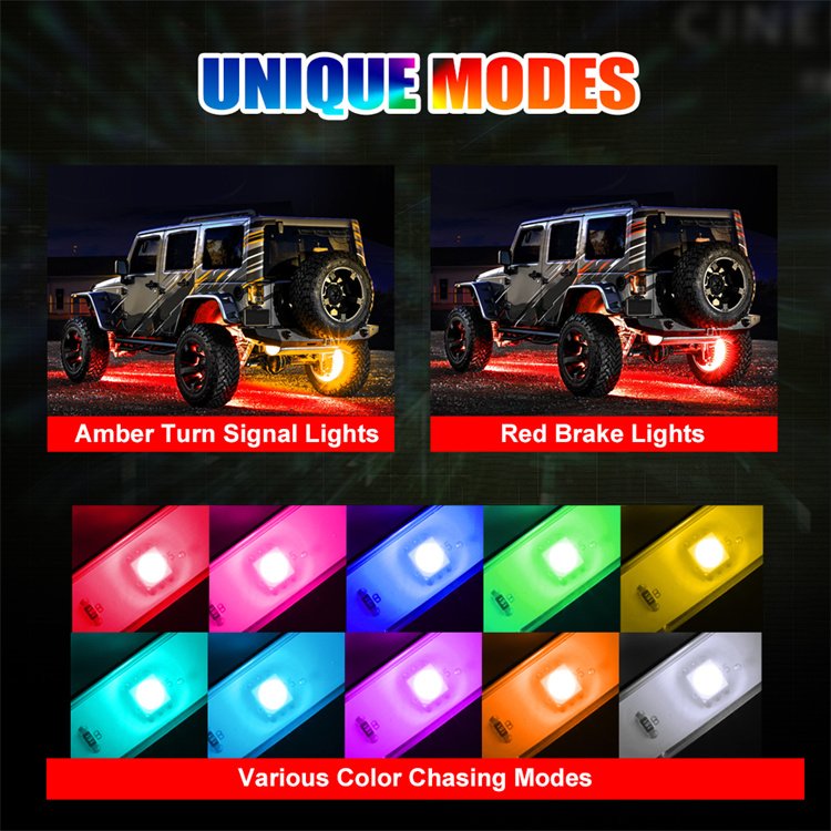 Tire Accessories RGB Colorful APP Control With Brake Turn Signal Light Automobile Waterproof LED Wheel Lights
