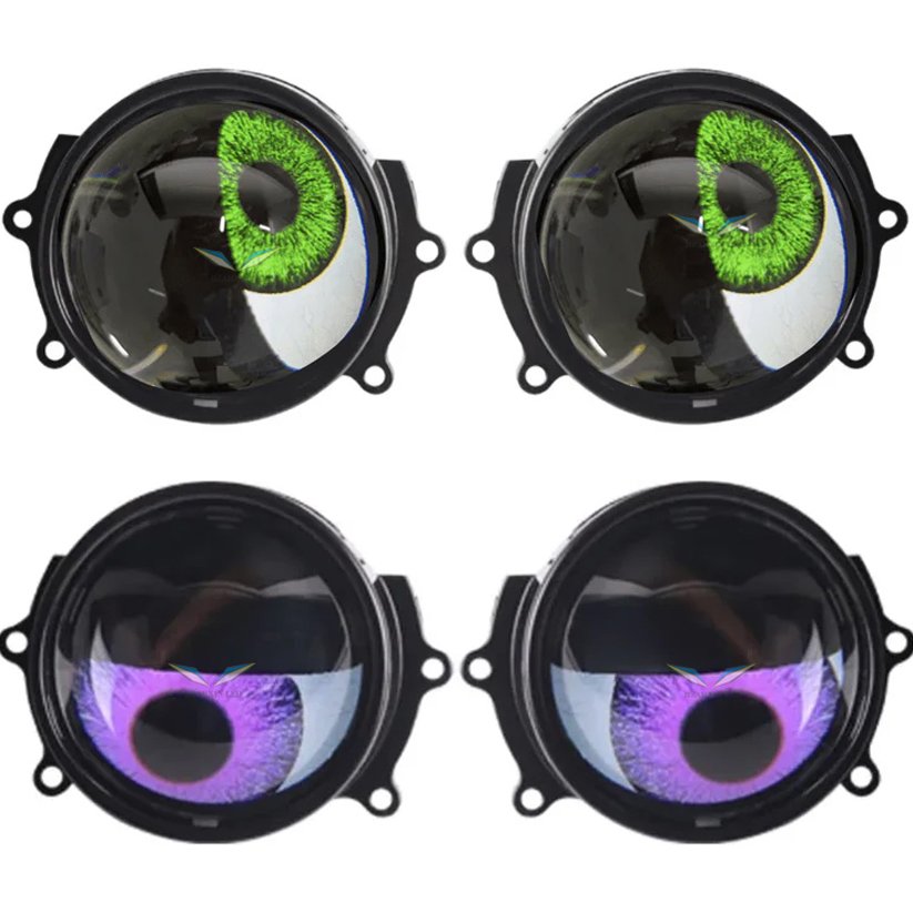 8 Modes Universal Blink Demon Eyes Devil Led Headlights Lens 5V 12V 3.0 Inch Bi Led Projector Car Light Accessories