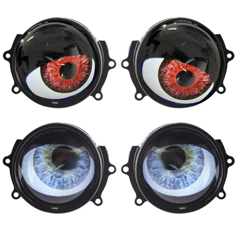 8 Modes Universal Blink Demon Eyes Devil Led Headlights Lens 5V 12V 3.0 Inch Bi Led Projector Car Light Accessories