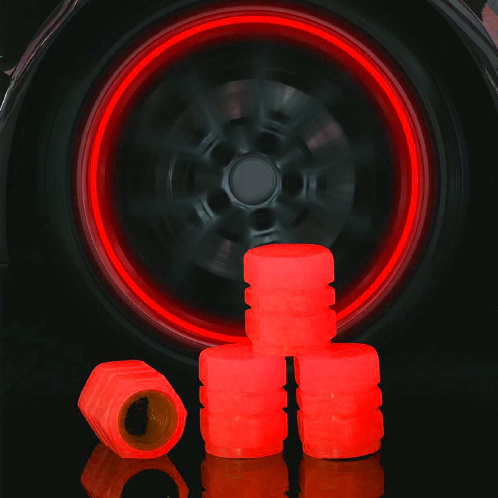 Mini Luminous Tire Valve cover Car Motorcycle Colorful Glowing Valve Cover Tire Wheel Hub Styling Decorate Auto Accessories