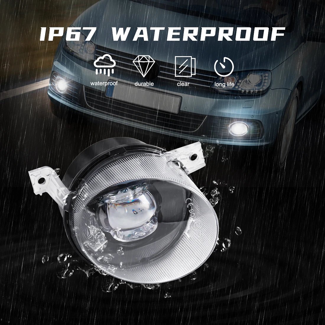 New Arrival Car LED Front Bumper Fog Lights For Volkswagen Polo Cross MK5 Passat Golf Plus Tiguan Caddy Car Headlight kits