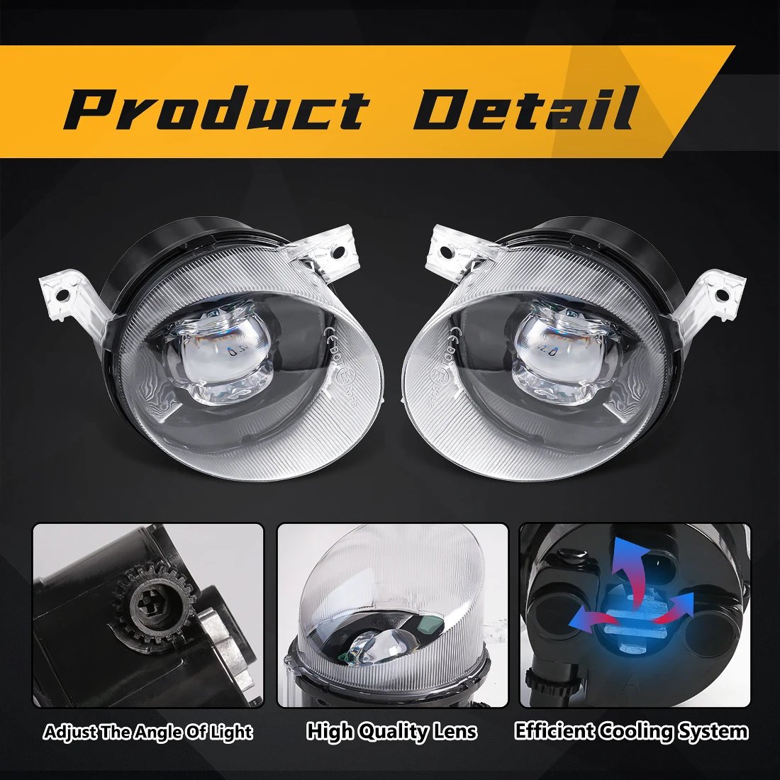 New Arrival Car LED Front Bumper Fog Lights For Volkswagen Polo Cross MK5 Passat Golf Plus Tiguan Caddy Car Headlight kits