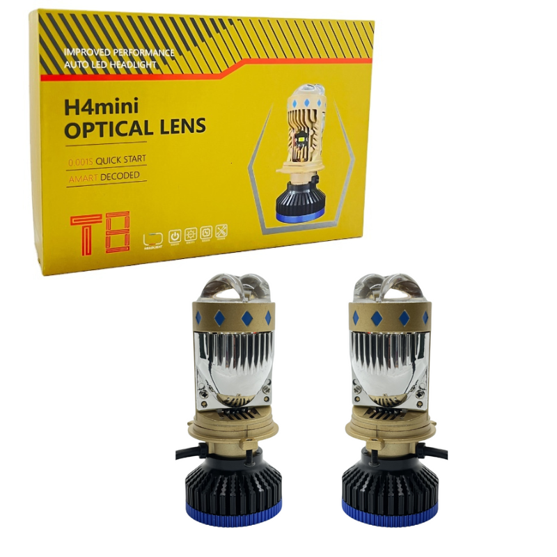 LED Light T8 H4 Headlights High Low Beam 75W 20000lm H4 LED Projector Lens Car Bulbs laser Bi Led Headlight H7