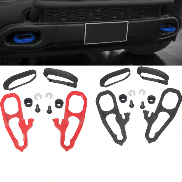 OVOVS Bighorn Pull U-Hook Bumper Front and Rear Bumper Hook Tow Fog light Cover for Dodge Ram 1500 2019 2020 2021 Accessories