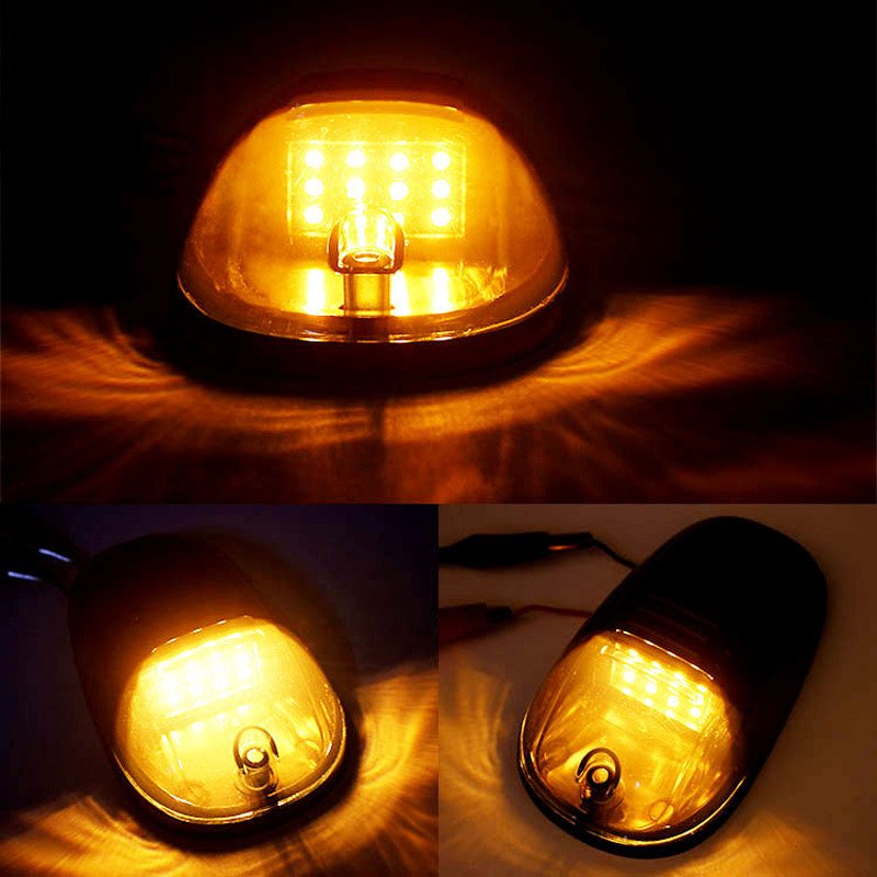 Black Smoked Lens Lamps 12V others car light accessories LED Cab Roof Top Marker Running working light For Pickup Truck SUV 4x4