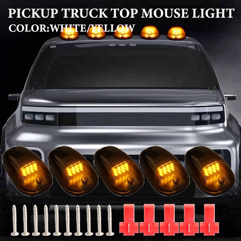 Black Smoked Lens Lamps 12V others car light accessories LED Cab Roof Top Marker Running working light For Pickup Truck SUV 4x4