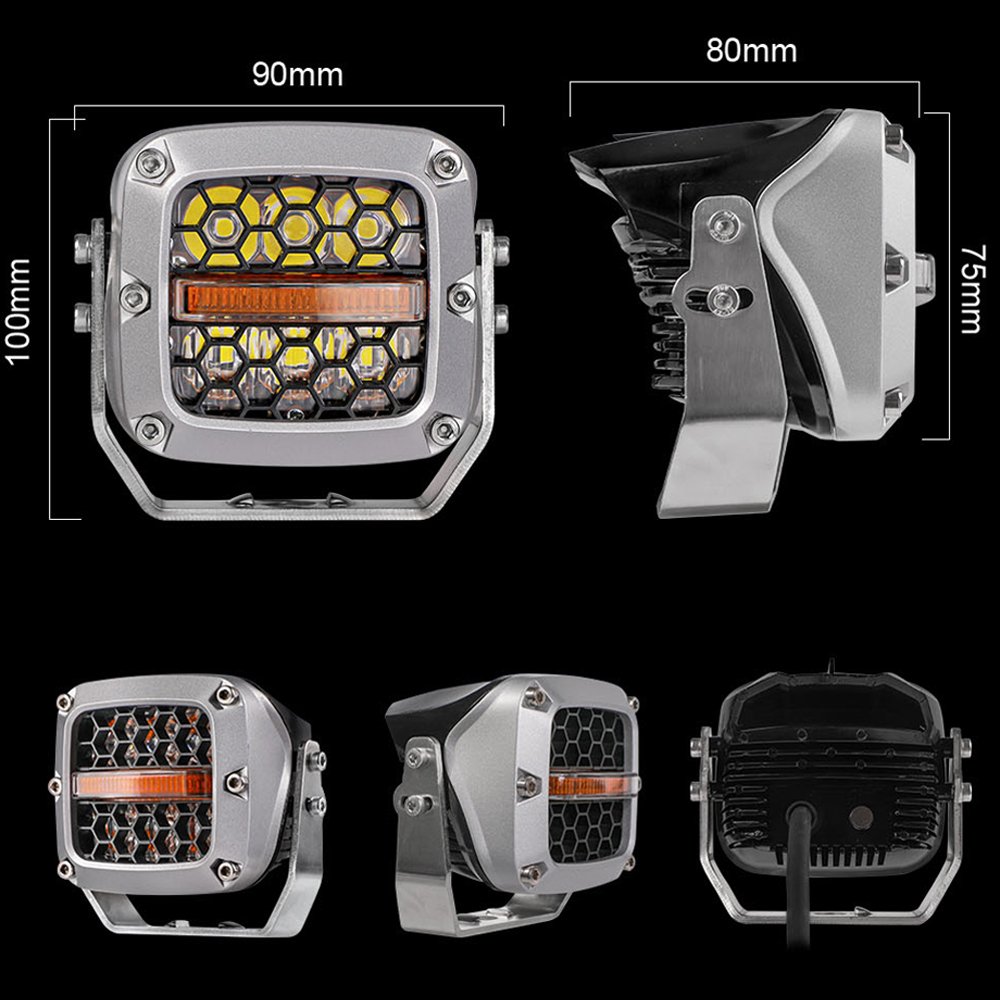 Car Thar Accessories 60W Best Off-road LED Work Light Driving Light Square with Breather for Thar