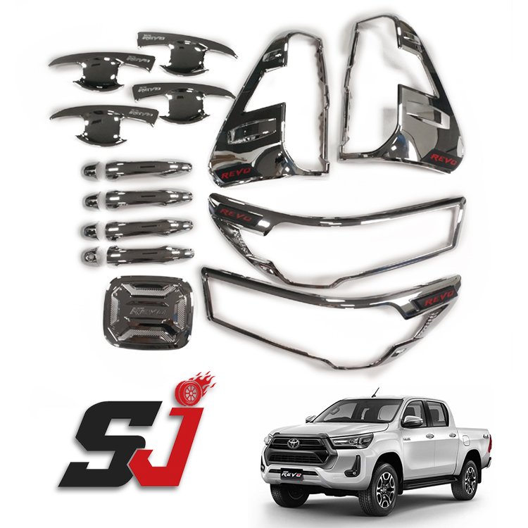 Custom Chrome Matte Black Gas Tank Cover light cover Other Exterior Accessories Body Kit Full Set for 2020 2021 Hilux REVO Rocco