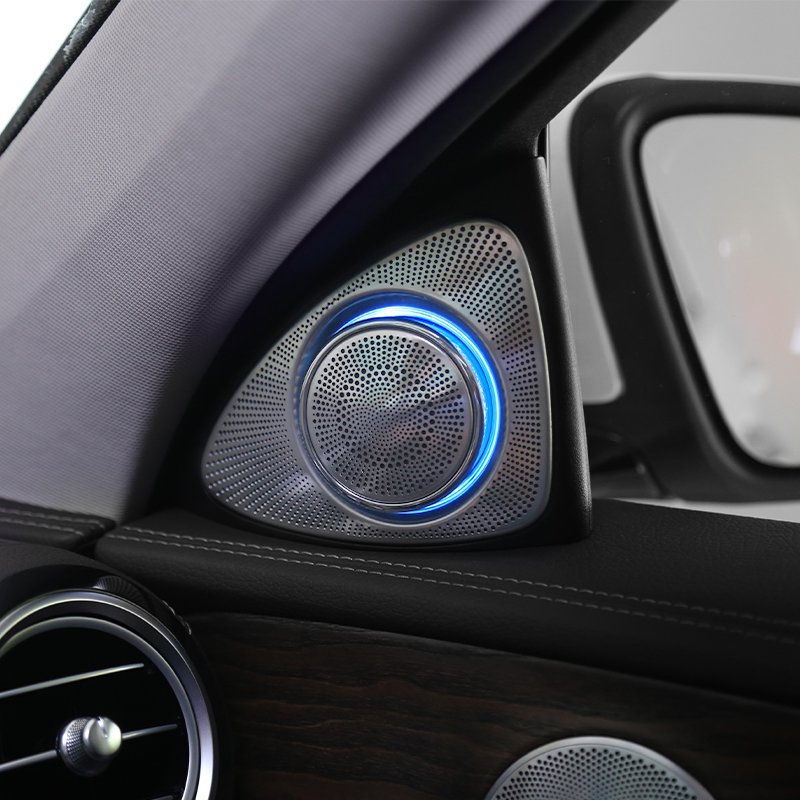 3D Rotary Treble Tweeter Speakers With Ambient Lights for Mercedes Benz C-class W205 with 64 Colors 2019-2021