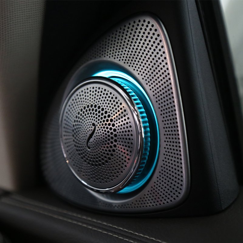 3D Rotary Treble Tweeter Speakers With Ambient Lights for Mercedes Benz C-class W205 with 64 Colors 2019-2021