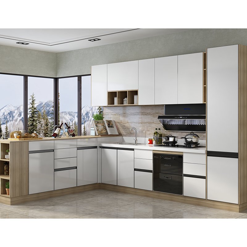 Kejahome Luxury Kitchen Cabinets And Accessories With Islands Designs/Modern Kitchen Cabinets With Clean Handle-Less