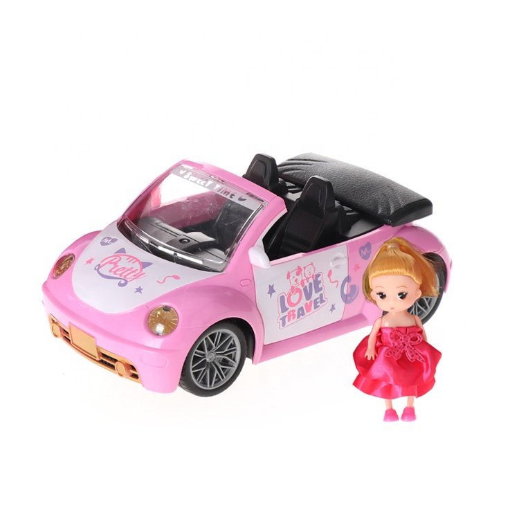 Munecas De Juguete 1:16 4 Channels Pink Dolls Cabriolet Set Fashion Doll Remote Control Rc Car
