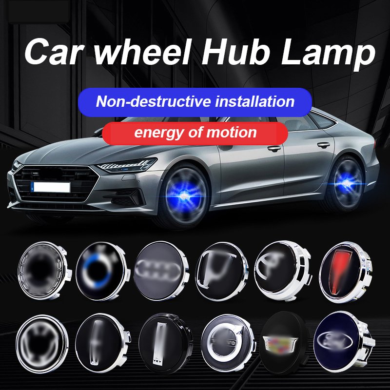 Led Magnetic Levitation Luminous Support Car Logo Wheel Hub Cover Lights Floating Emblem Compatible Use For Benz For Toyota