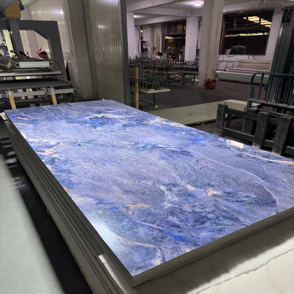 Nantong Acrylic Artificial Wpc Faux 3d Uv Marble Look Effect Design 1220 By 2800 Paneling Pvc Sheet Wall Panel For Tv Background