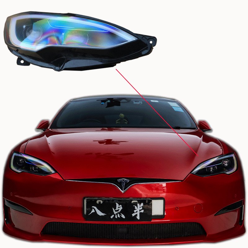 For 2014-2023 Tesla Model S New Pixel LED Car Headlights 8000K White Light Easy Installation Front Position Upgrade Modification