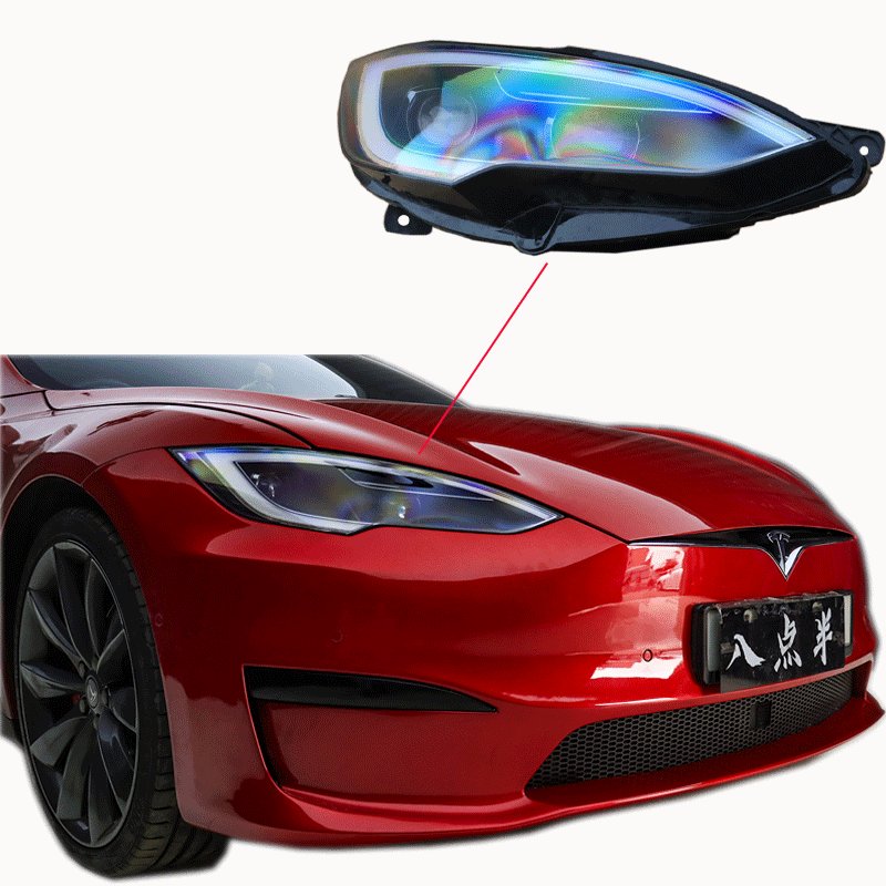 For 2014-2023 Tesla Model S New Pixel LED Car Headlights 8000K White Light Easy Installation Front Position Upgrade Modification
