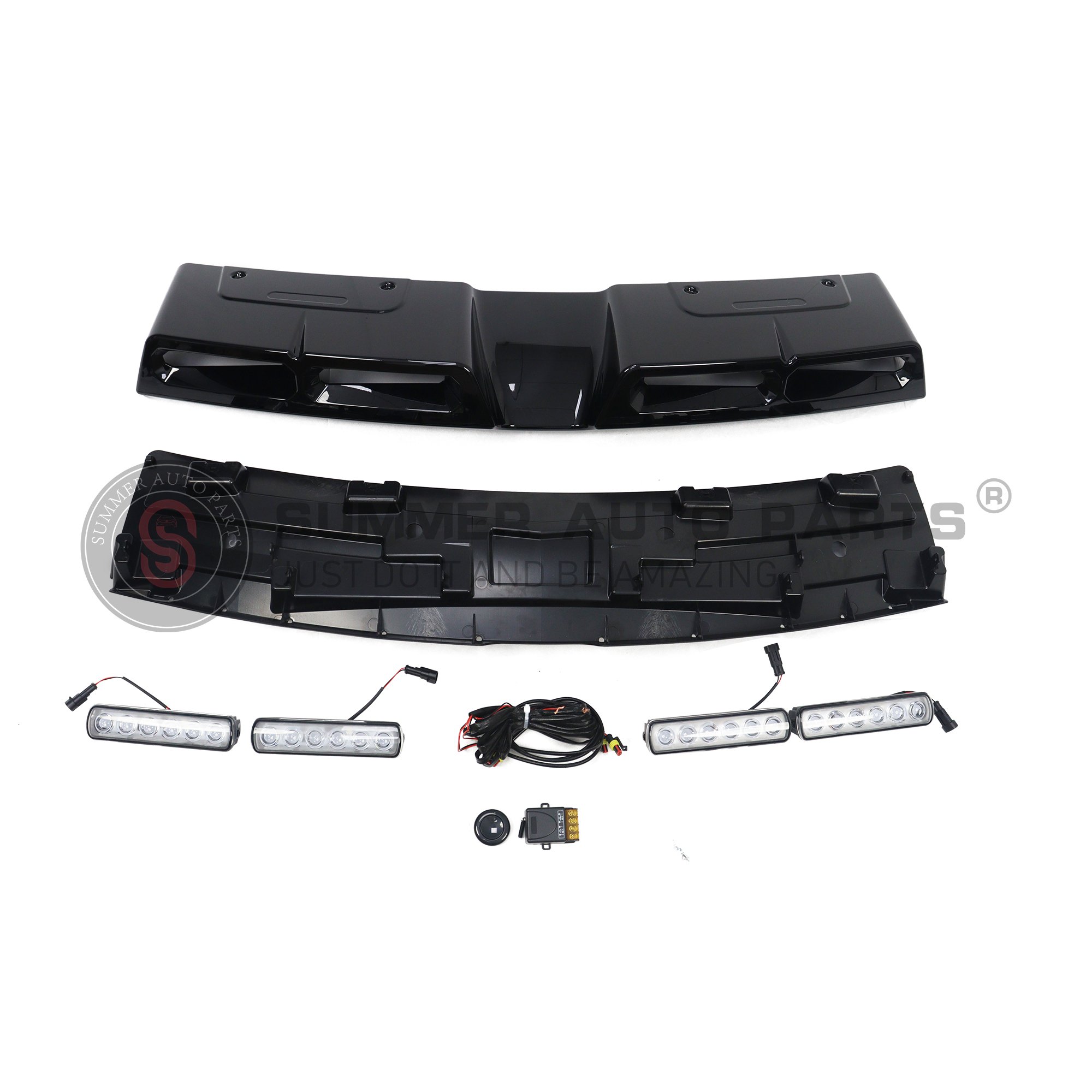 Abs Front Roof Led Modification Kit 4 Lens Front Top Roof Spoiler Spotlights Roof Lights For Land Rover Discovery 4 Accessories