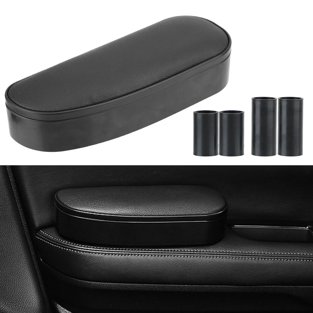 Car Door Armrest Support Elbow Pad with Light Leather Elbow Rest Support Armrest cushion Storage Organizer