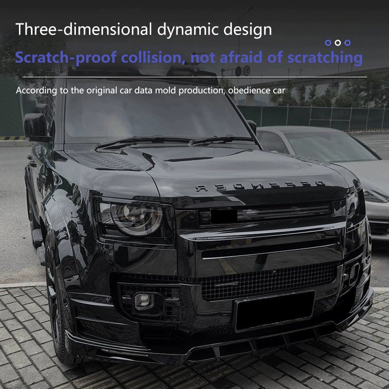 Car exterior accessories new design ROCK Style Front Lip With LED Light For Land Rover Defender 90 110 130 modification small