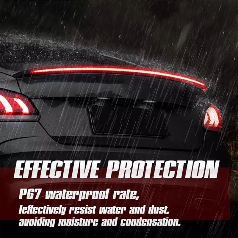120cm 130CM Colorful Led Car Spoiler Rear Light Universal Car Turn Signal Brake Light Auto Trunk Lip Racing Tun Carbon Fibre