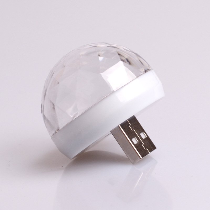 Hot Sale LED Small Magic Ball Car LED USB Atmosphere Light Home Party Dj Disco Ball Lamp Auto Mini Colorful Decorative Lamp
