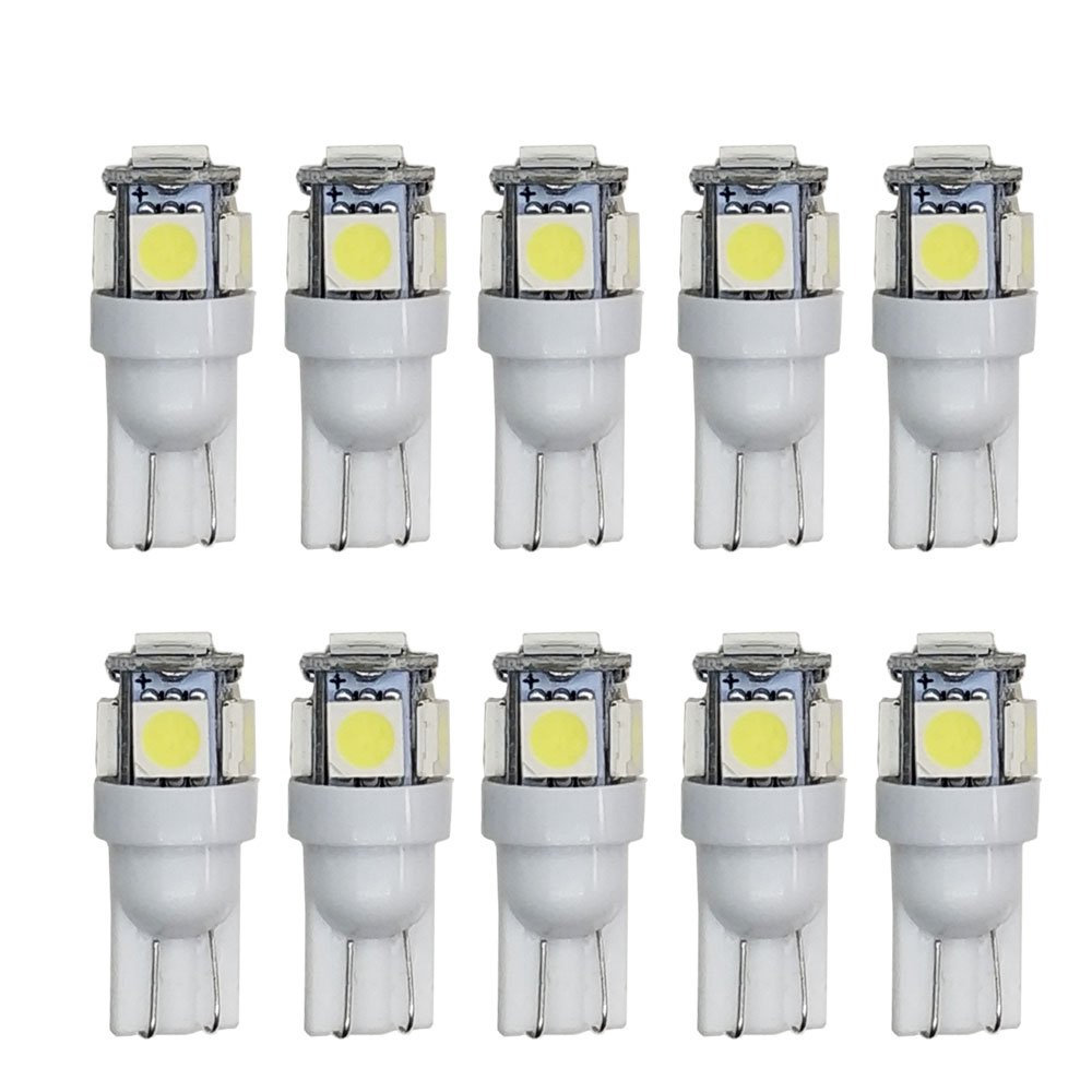 T10 LED W5W 5050 5SMD Led Car Interior Light License Plate Bulb Turn Lamps 5w5 t10 White Red Yellow Green Pink Blue 12V