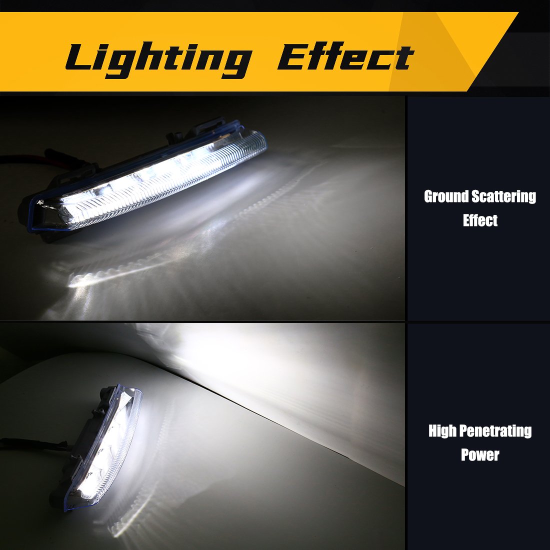 Car Light Accessories LED Daytime Running Fog Lights For Mercedes Benz 2007-2014 W204 C250 C300 C350 E63AMG