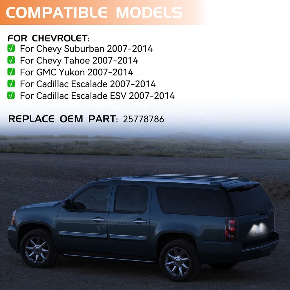 Wholesale LED License Plate Light for GMC Yukon Chevrolet Suburban 1500 Tahoe Cadillac Escalade tail plate number lamps