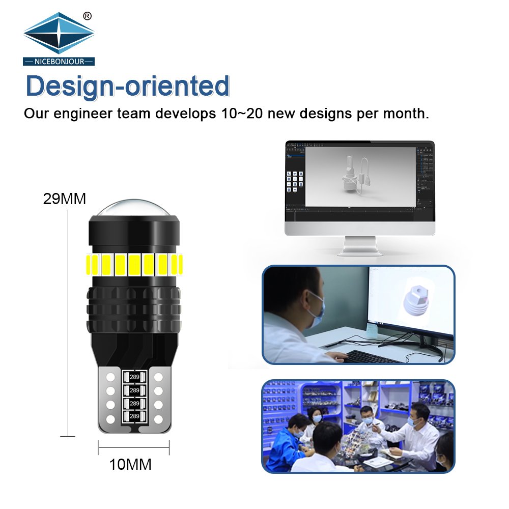 OEM t10 194 LED Light Bulb 6000K White W5W T10 Error Free for Car Dome Map Door Courtesy License Plate Dash Instrument