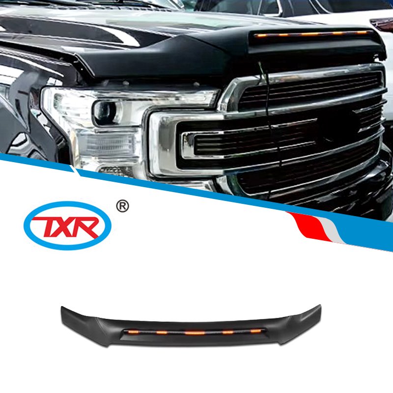 Bonnet Guard with Streamer Light 4x4 Car Parts Pickup Front Waterproof Auto Accessories for Ford F150 2015-2020
