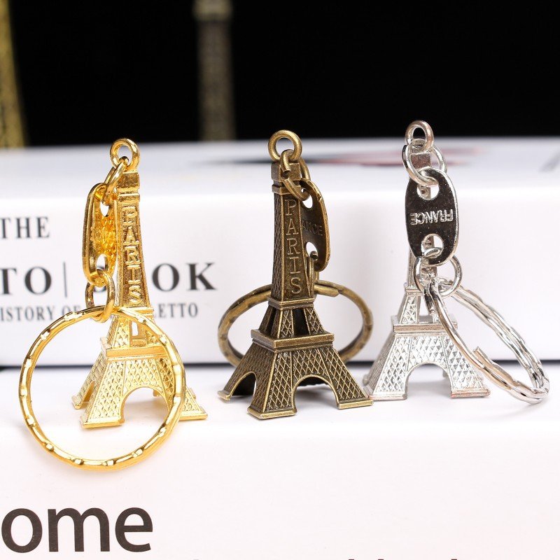 Vintage Paris Eiffel Tower Keychain Metal Iron Tower Key chains car Keyring Bag Pendant Accessory France souvenirs Gift Keychain
