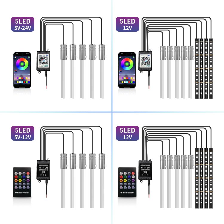 Other car lighting accessories app control LED RGB mood lights Beautiful Car interior Fiber optic ambient light Strip with USB