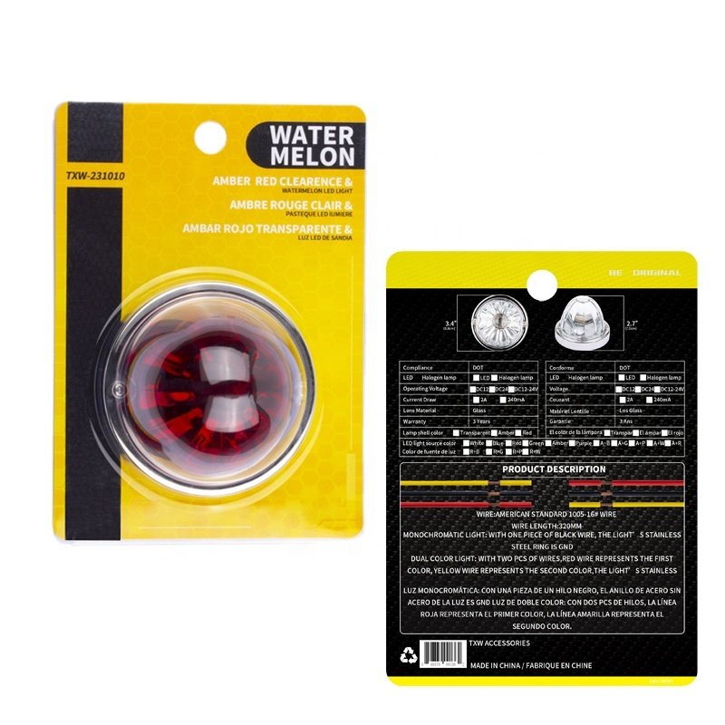 2024 classic truck led light marker signal lamp glass watermelon light DC12V/24V