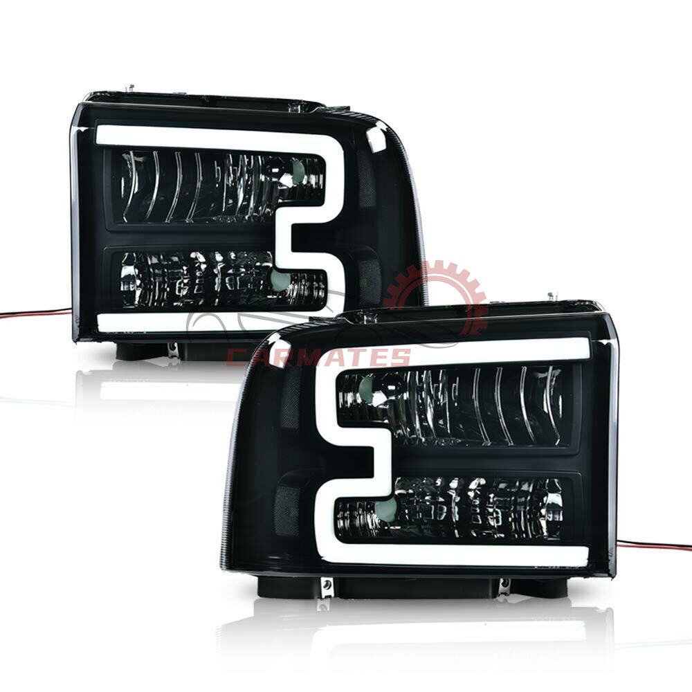 For 2005-2007 Ford F-250 F-350 F-450 F-550 Super duty LED DRL BAR Headlights HeadLamps daytime running light lamp