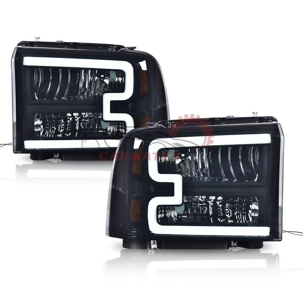 For 2005-2007 Ford F-250 F-350 F-450 F-550 Super duty LED DRL BAR Headlights HeadLamps daytime running light lamp
