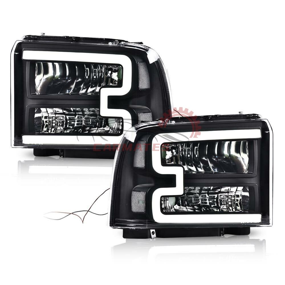 For 2005-2007 Ford F-250 F-350 F-450 F-550 Super duty LED DRL BAR Headlights HeadLamps daytime running light lamp