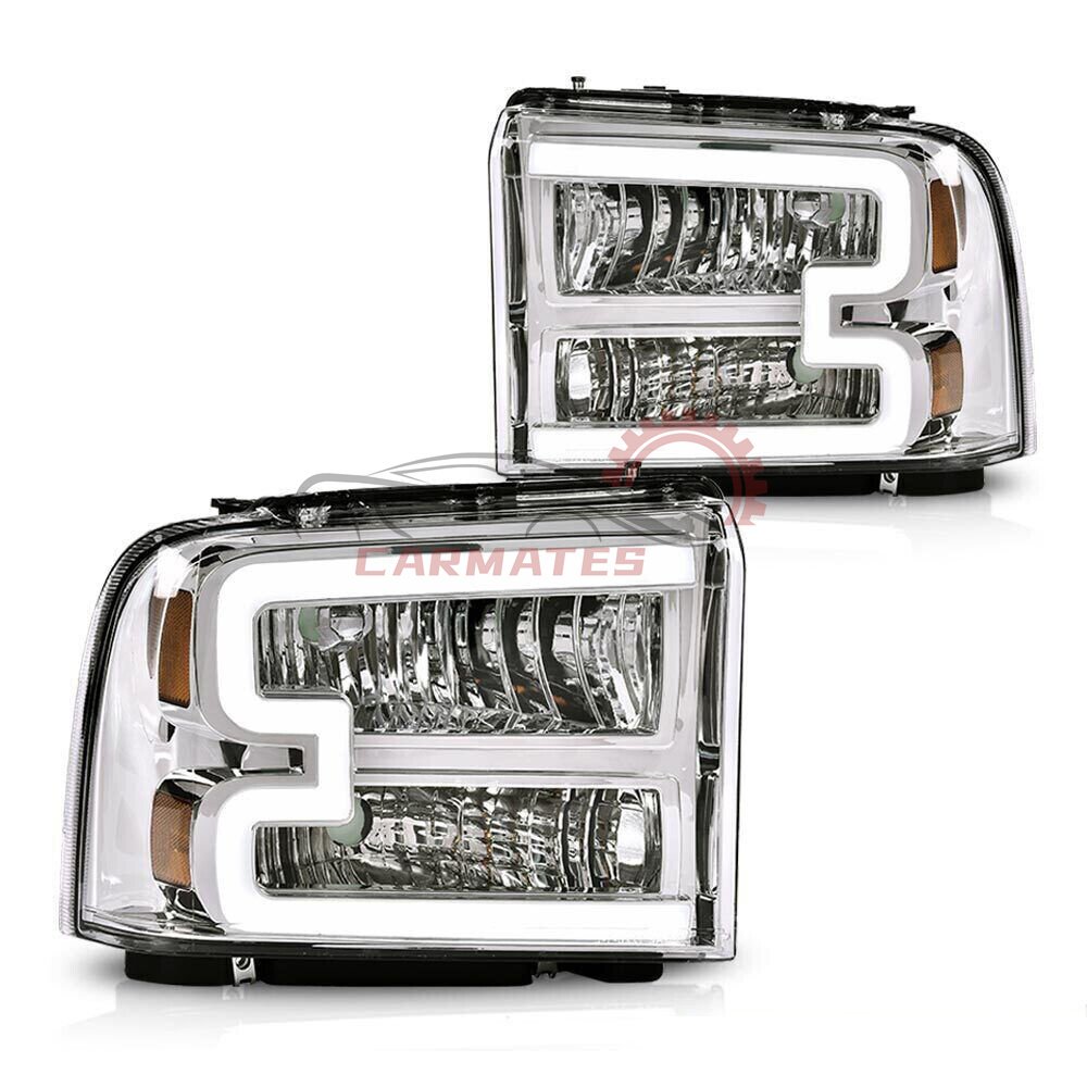 For 2005-2007 Ford F-250 F-350 F-450 F-550 Super duty LED DRL BAR Headlights HeadLamps daytime running light lamp