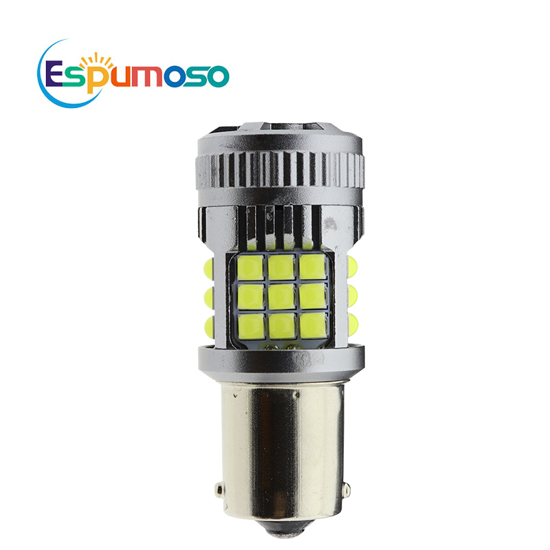 ESPUMOSO Auto LED Canbus 1156 BA15S T20 7440 3030 36SMD Anti Stroboscopic Decoding Turn Signal Lamp With Fan Cooling