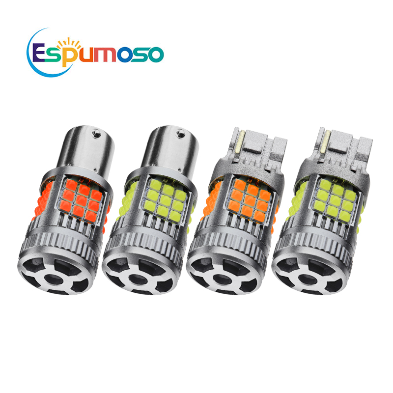 ESPUMOSO Auto LED Canbus 1156 BA15S T20 7440 3030 36SMD Anti Stroboscopic Decoding Turn Signal Lamp With Fan Cooling