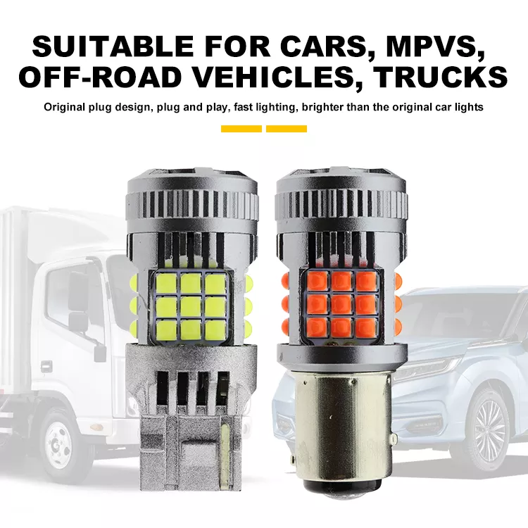 ESPUMOSO Auto LED Canbus 1156 BA15S T20 7440 3030 36SMD Anti Stroboscopic Decoding Turn Signal Lamp With Fan Cooling