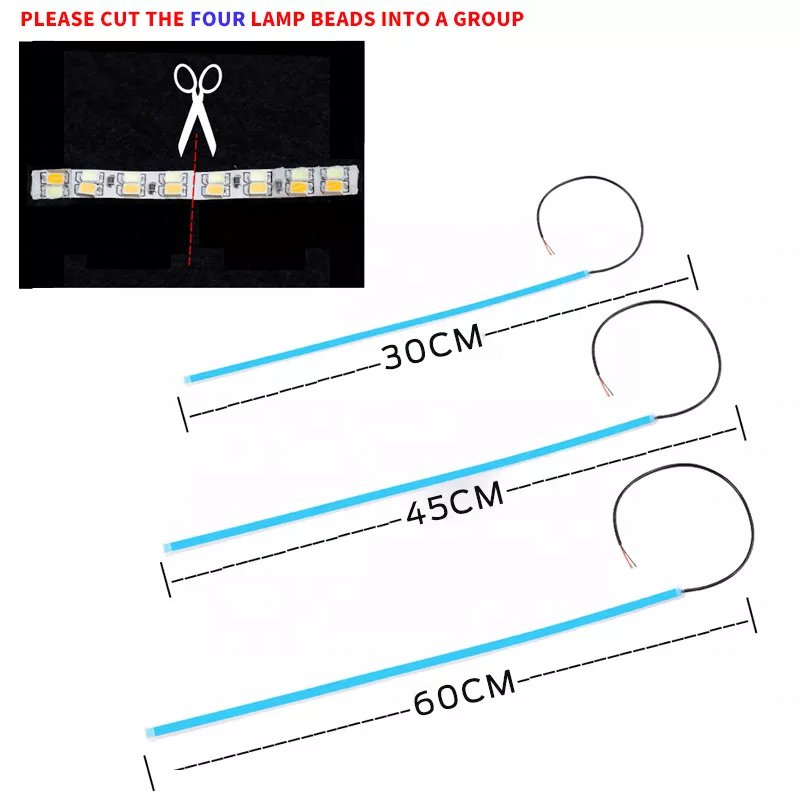 60CM Car DRL Flexible Led Strip Turning Bar DRL led daytime running light others car light accessories