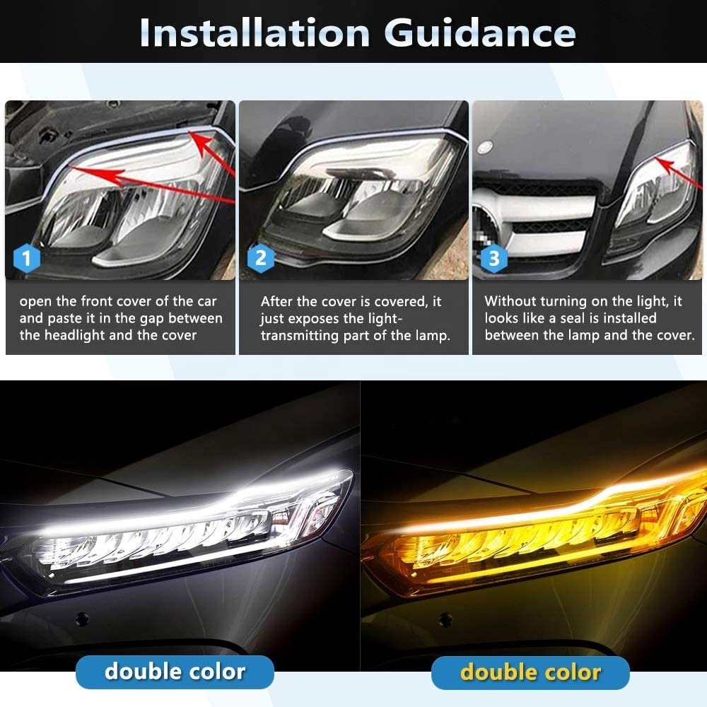 60CM Car DRL Flexible Led Strip Turning Bar DRL led daytime running light others car light accessories