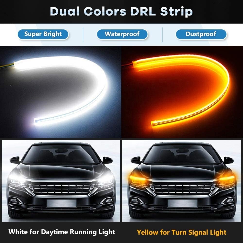 60CM Car DRL Flexible Led Strip Turning Bar DRL led daytime running light others car light accessories