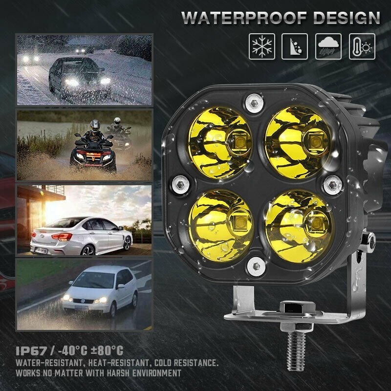 3 Inch 40W Motorcycle Driving Light LED Work Light Square Fog Lamps For 4x4 Offroad Truck Tractors SUV ATV Car Light Accessories